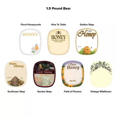 1 1/2 lb Bear Labels for Honey Bottles, 250 pk