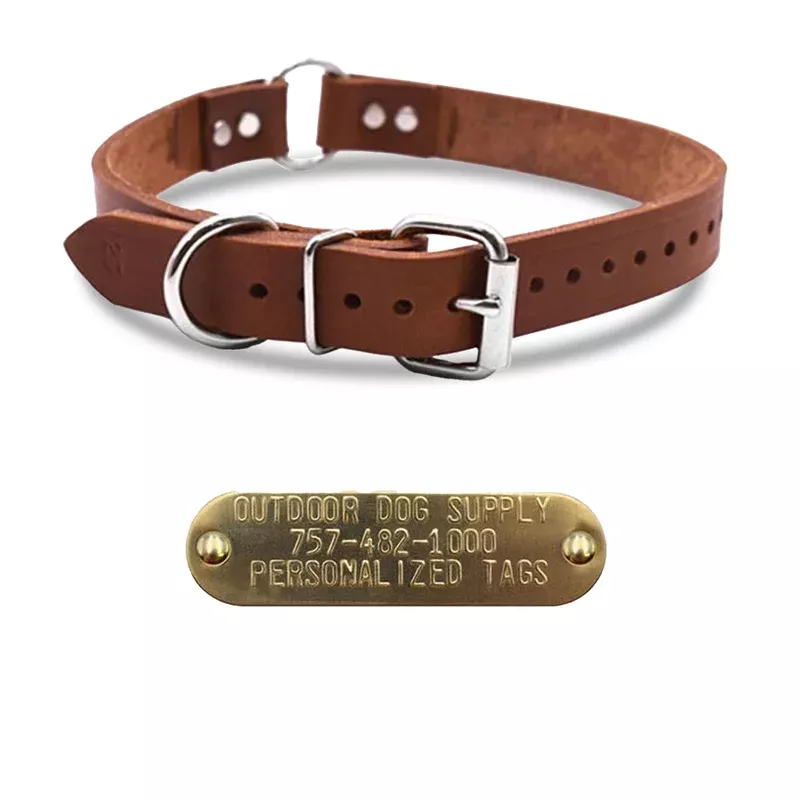1-leather-center-ring-dog-collar-no-tag -1″ Leather Center Ring Dog Collar- No Tag