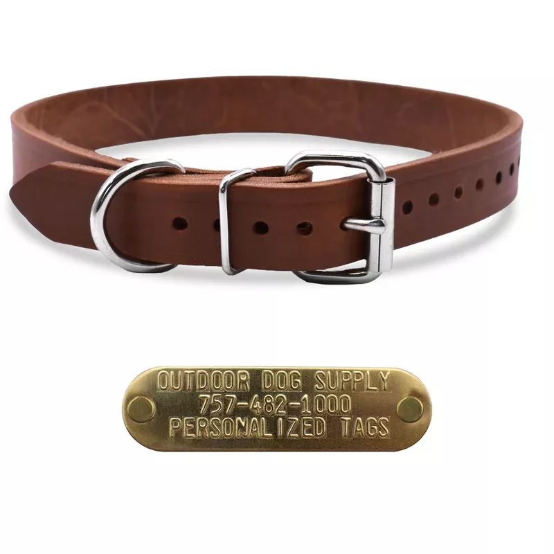 1-leather-d-ring-dog-collar-no-tag -1″ Leather D Ring Dog Collar- No Tag