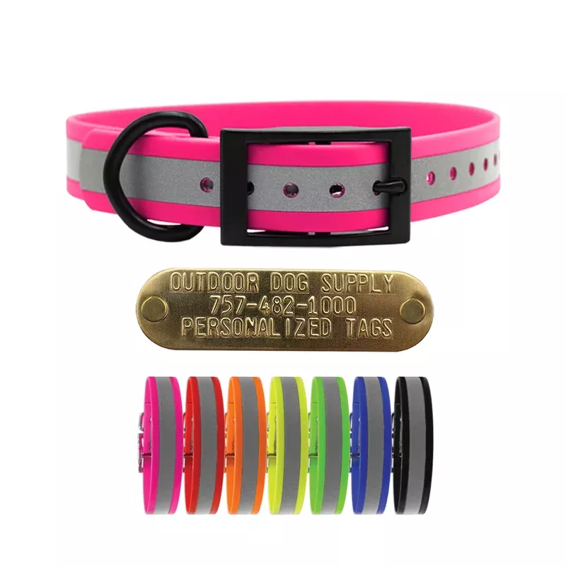 1-reflective-softflex-beta-d-ring-dog-collar-no-tag -1″ Reflective SoftFlex Beta D Ring Dog Collar- No Tag