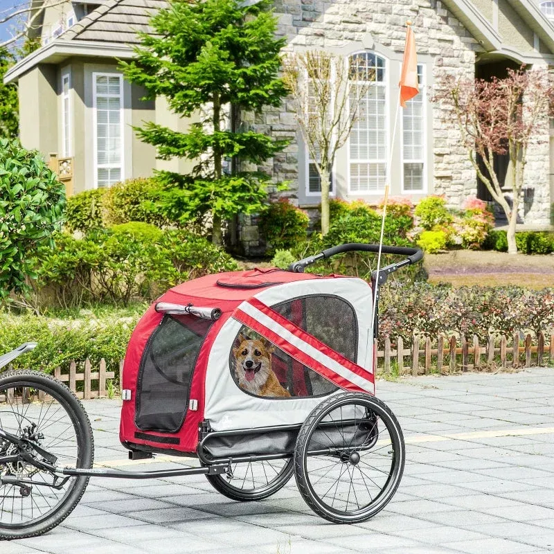 2-in-1-pet-bike-trailer-stroller 2-In-1 Pet Bike Trailer Stroller