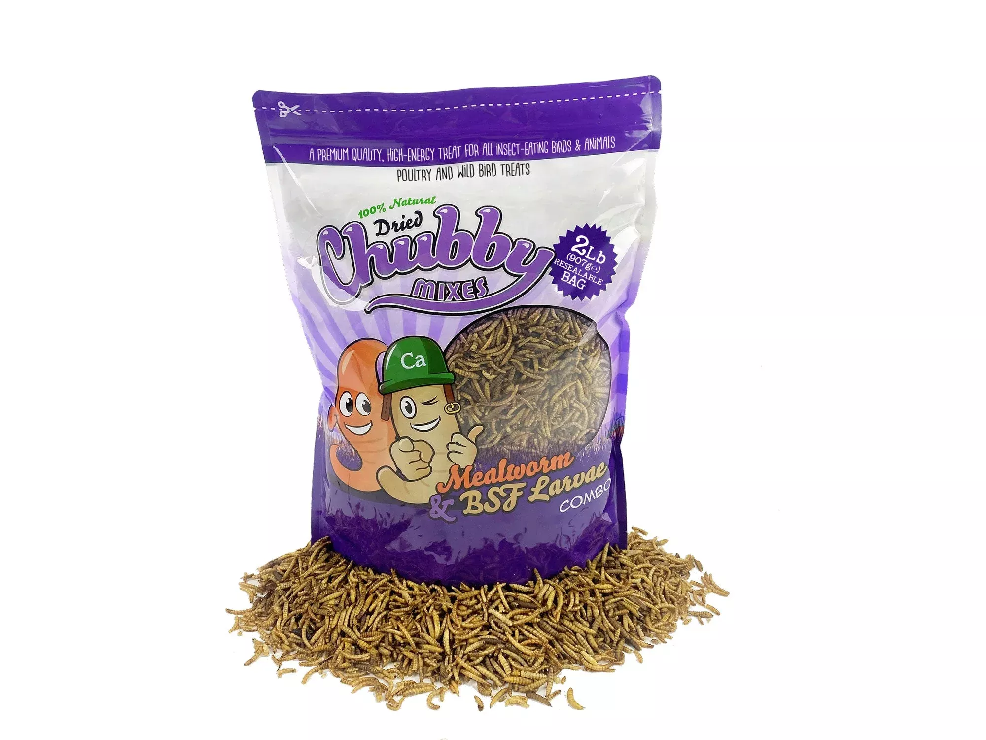 2lb-chubby-mix-mealworm-black-soldier-fly-larvae-combo 2lb Chubby Mix (Mealworm & Black Soldier Fly Larvae Combo)