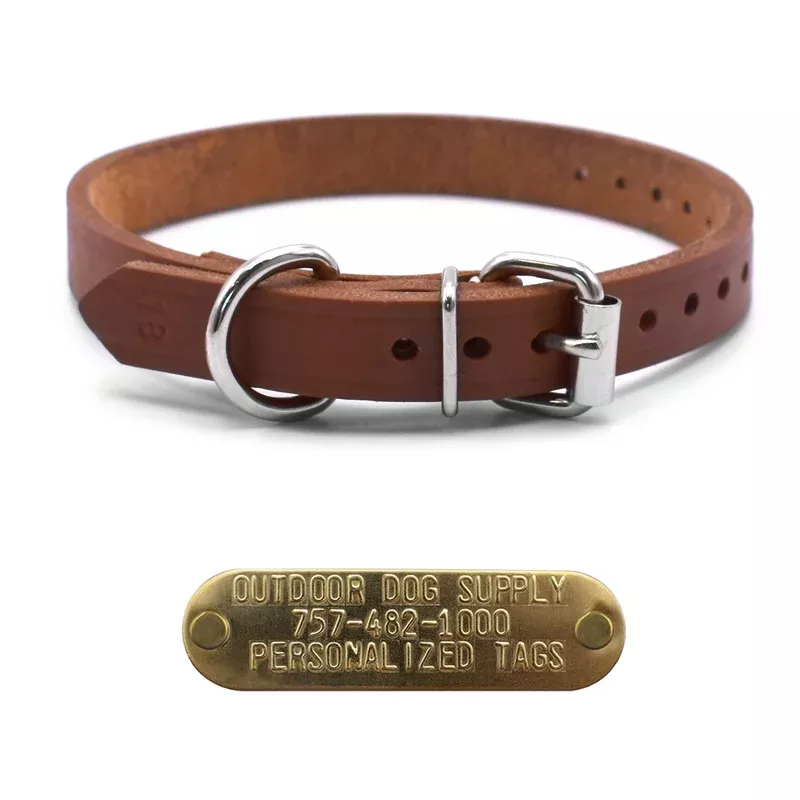 3-4-leather-d-ring-dog-collar-strap-no-tag -3/4″ Leather D Ring Dog Collar Strap- No Tag