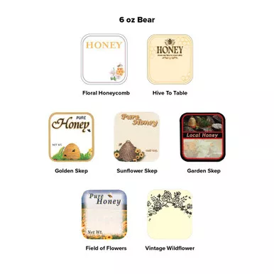 6-oz-bear-labels-honey-bottles-250-pk 6 oz Bear Labels for Honey Bottles, 250 pk