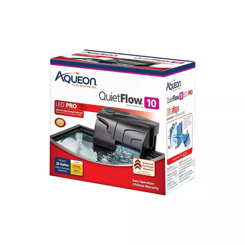 aqueon-quietflow-led-pro-aquarium-power-filter-size-10 Aqueon QuietFlow LED PRO Aquarium Power Filter Size 10