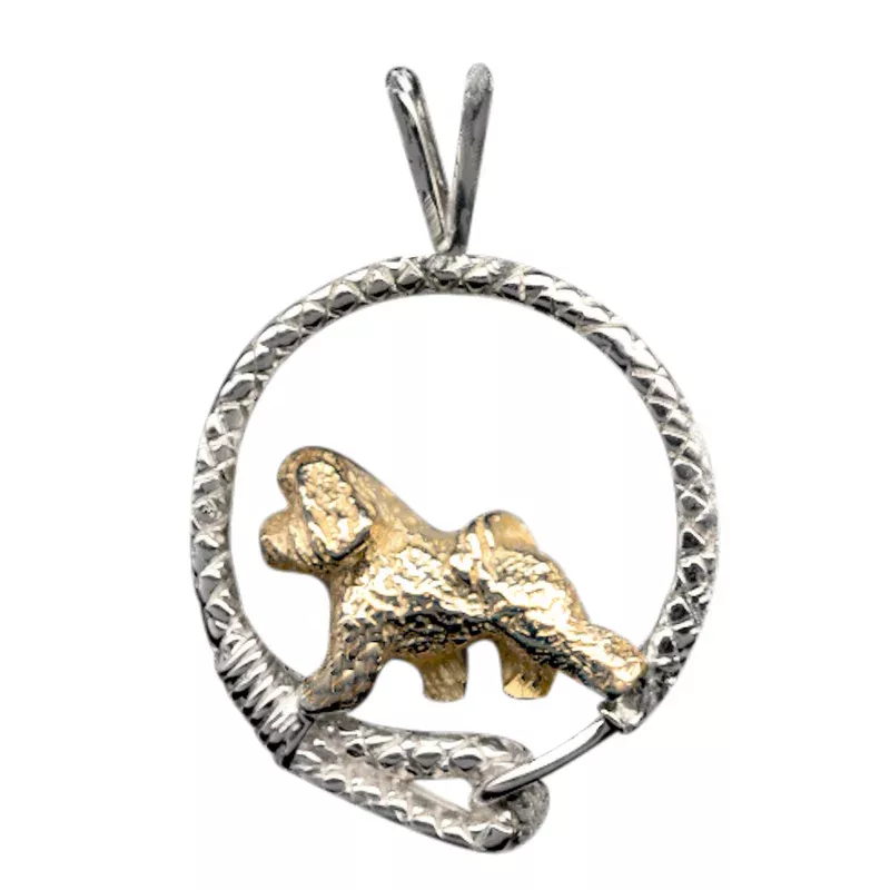 bichon-frise-solid-14k-gold-sterling-silver-leash-pendant Bichon Frise Solid 14K Gold and Sterling Silver Leash Pendant