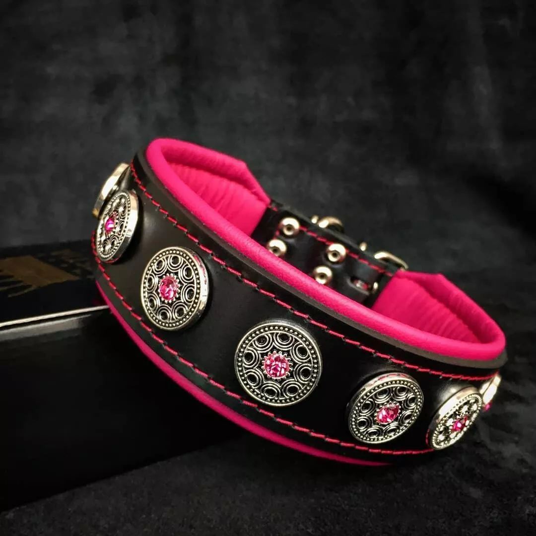 bijou-collar-black-pink "Bijou" collar black & pink