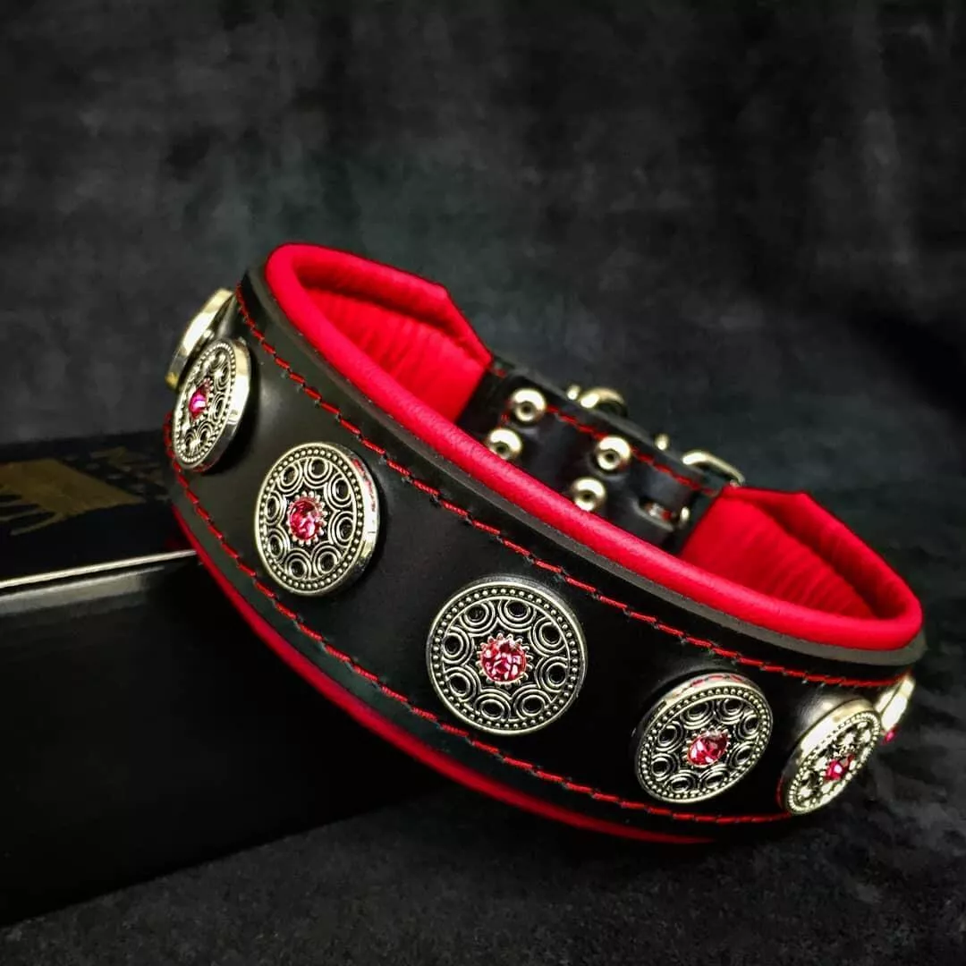 bijou-collar-black-red "Bijou" collar black & red