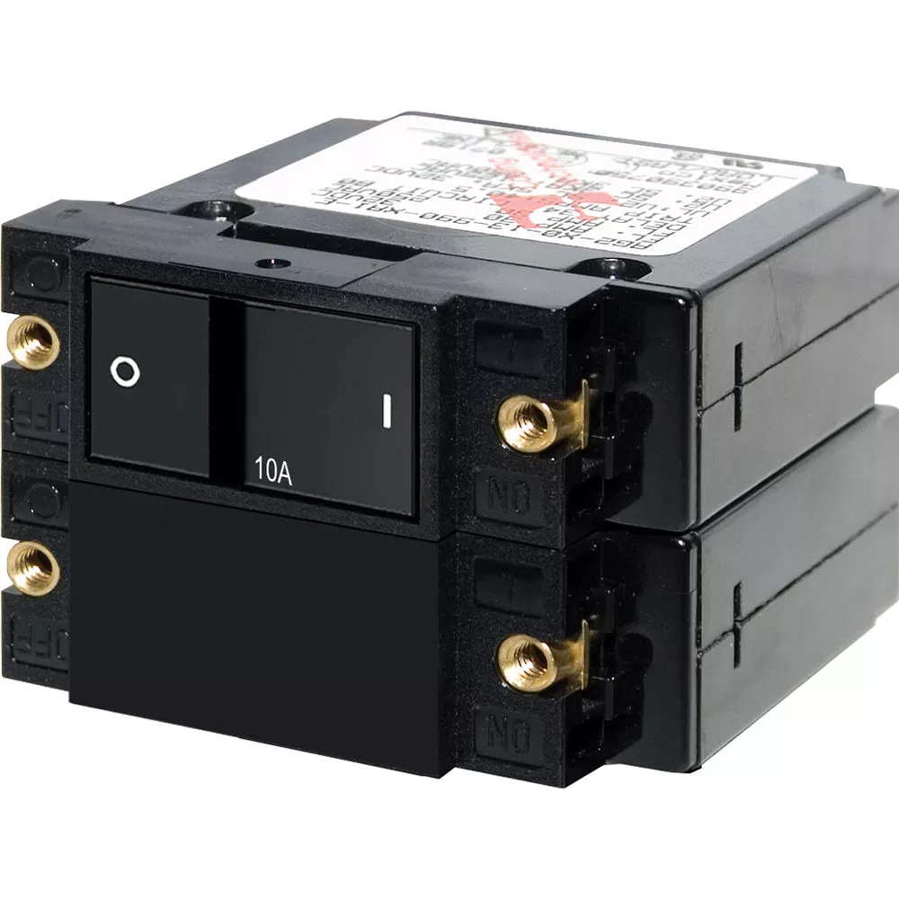 Blue Sea 7410 A-Series Flat Rocker Circuit Breaker – Double Pole – 10A [7410]