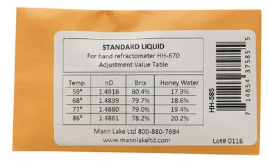 Calibration Fluid Microtube - For High Quality Metal Refractometer