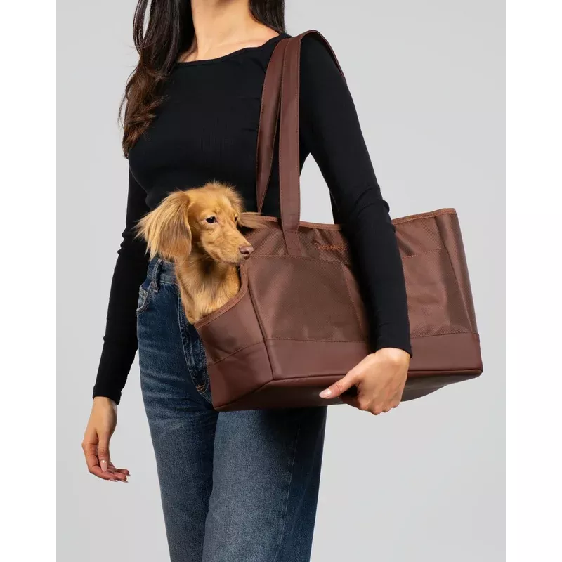 chocolate-brown-pet-tote-bag Chocolate Brown Pet Tote Bag