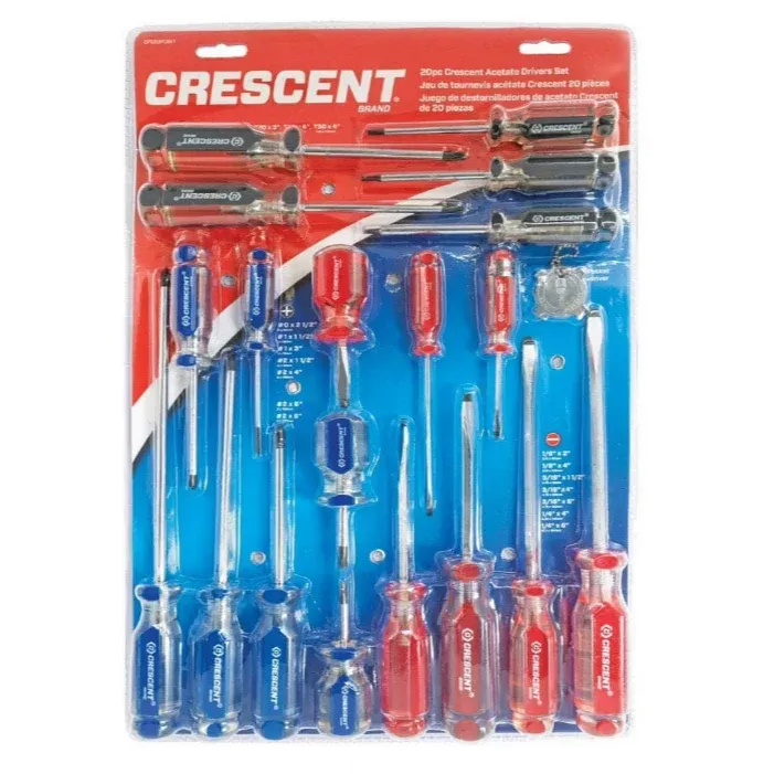 crescent-20-piece-torx-phillips-slotted-acetate-screwdriver-set Crescent 20 Piece Torx/Phillips/Slotted Acetate Screwdriver Set