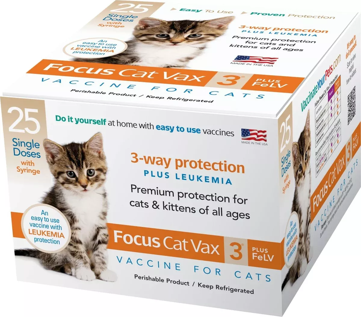 Durvet Focus Cat Vax 3 PLUS FeLV