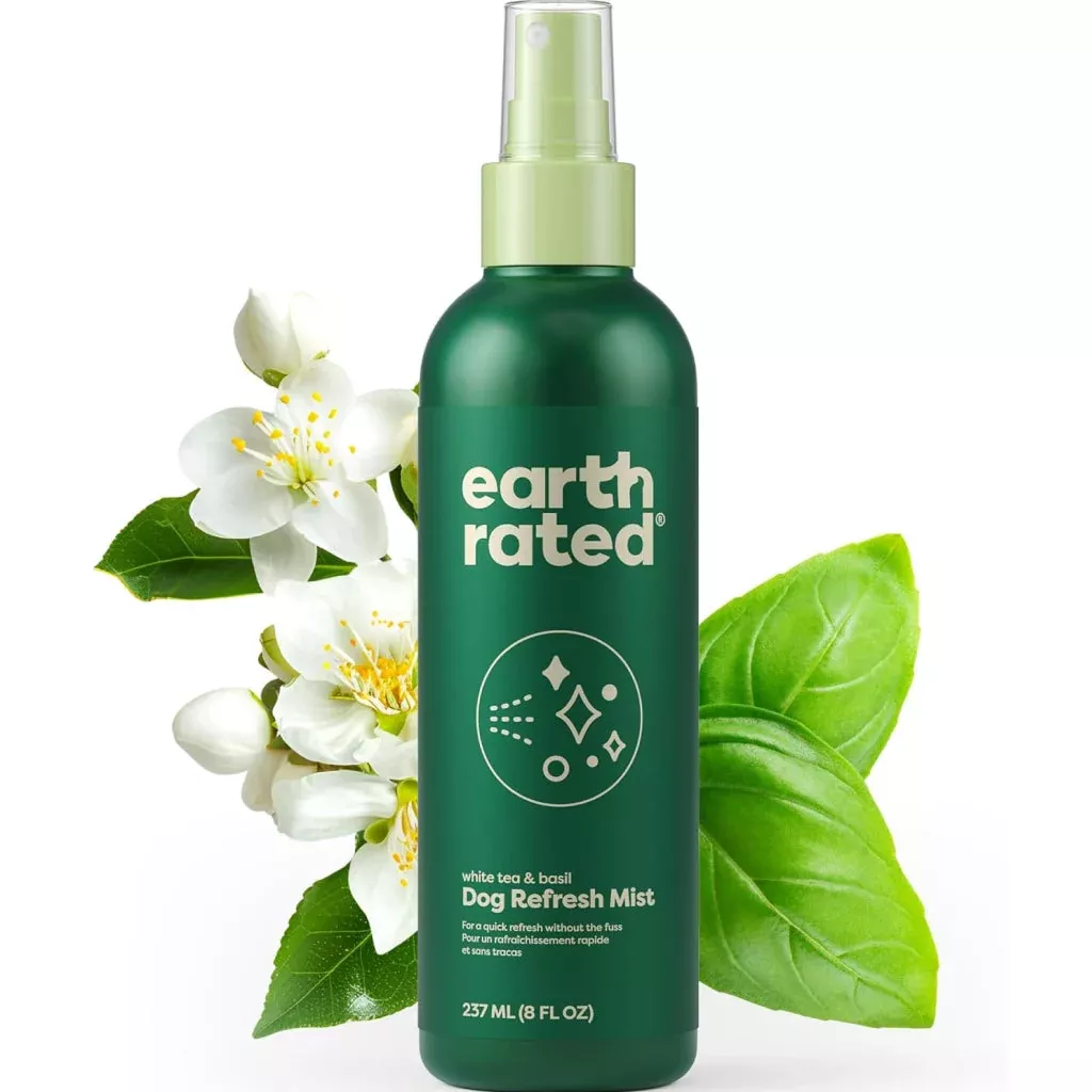 Earth Rated Deodorizing Spray Conditioning & Odor-Eliminating White Tea & Basil Refresh Mist for Dogs (8 oz)