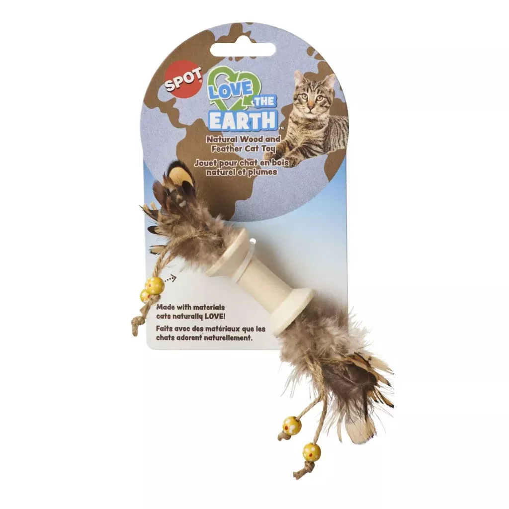 ethical-love-earth-wood-feather-toy-cats-assorted-colors Ethical Love the Earth Wood & Feather Toy For Cats, Assorted Colors
