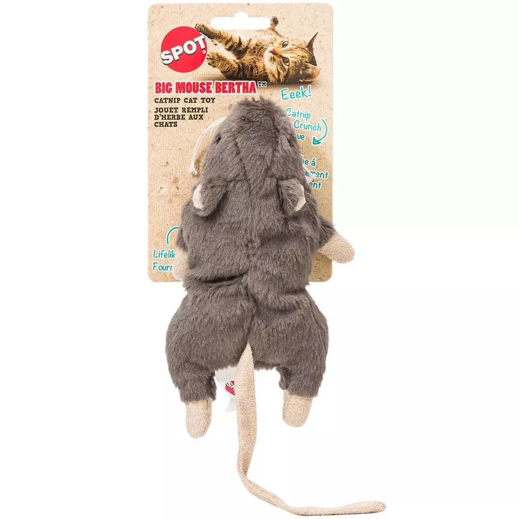 ethical-pet-spot-big-mouse-bertha-cat-toy-color-varies-7-in Ethical Pet Spot Big Mouse Bertha Cat Toy, Color Varies, 7-in