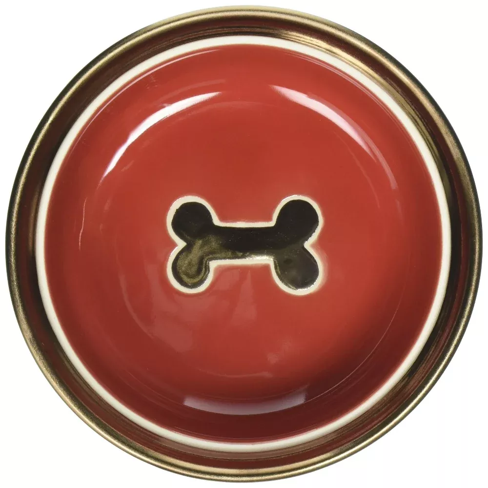 ethical-ritz-copper-rim-dog-dish-red-5 Ethical - Ritz Copper Rim Dog Dish Red 5"