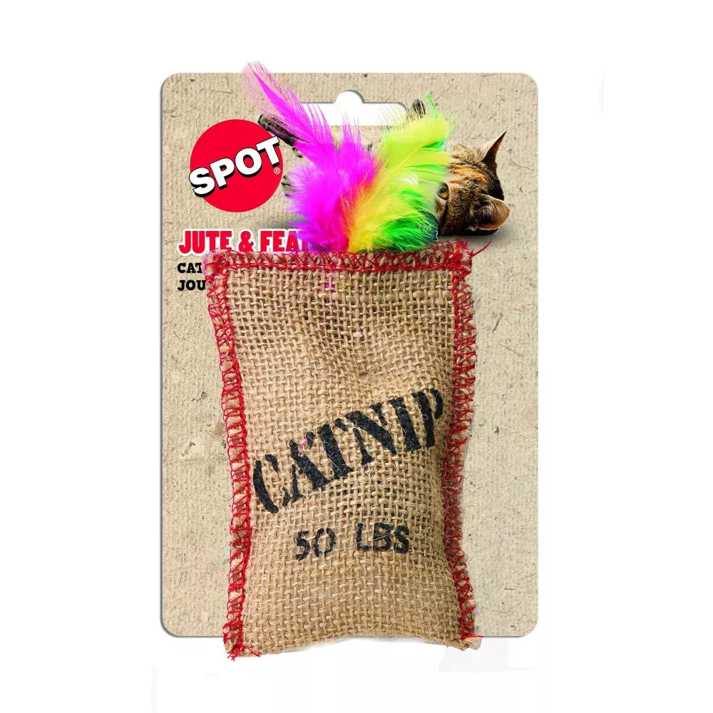 ethical-spot-jute-feather-catnip-sack Ethical - Spot - Jute and Feather Catnip Sack