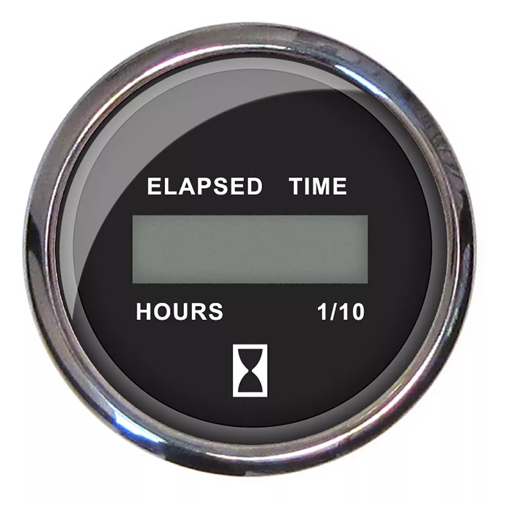 Faria Chesapeake Black 2″ Hourmeter (Digital) [13715]