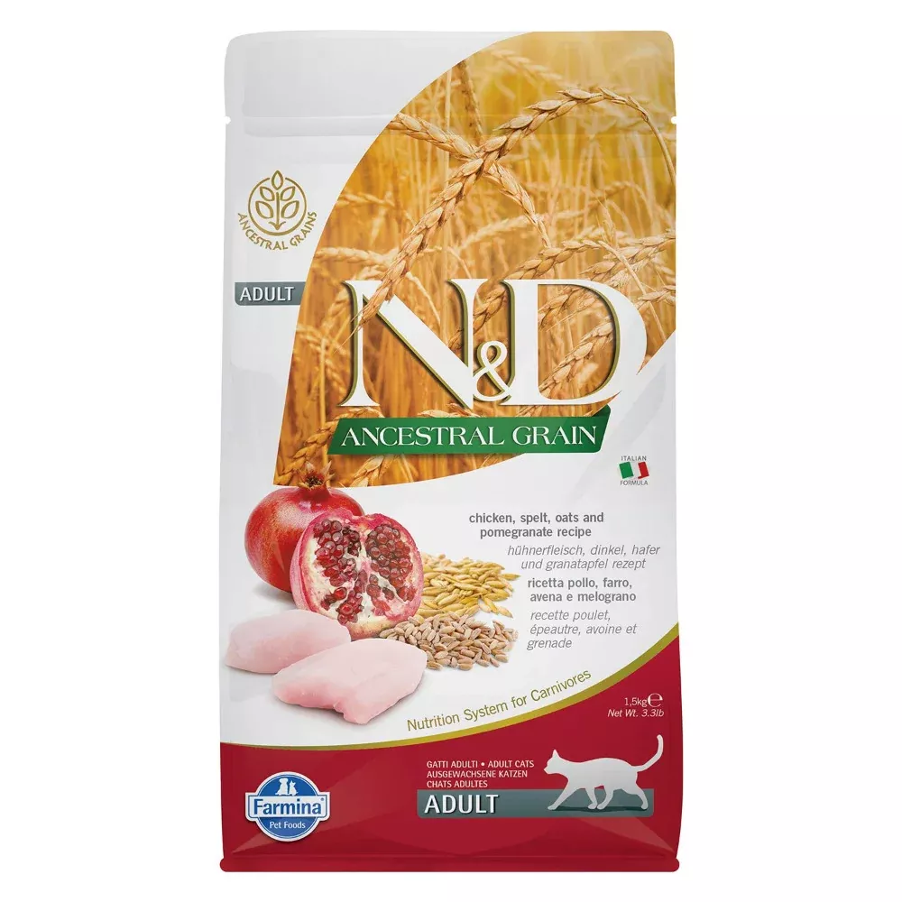 Farmina - N&D - Ancestral Grain - Chicken & Pomegranate Dry Cat Food