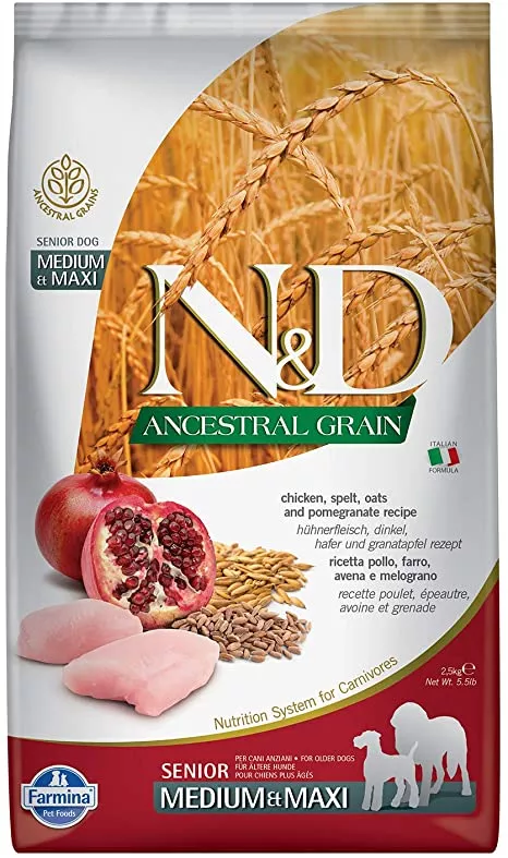 Farmina - N&D - Ancestral Grain - Chicken & Pomegranate - Senior - Dry Dog Food