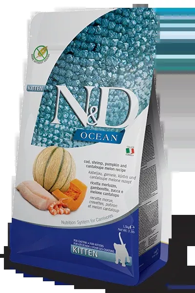 Farmina - N&D - Ocean - Cod, Shrimp, Pumpkin & Cantaloupe - Kitten Dry Cat Food
