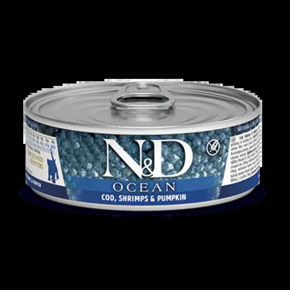 farmina-n-d-ocean-cod-shrimp-pumpkin-kitten-wet-cat-food Farmina - N&D - Ocean - Cod, Shrimp, & Pumpkin - Kitten Wet Cat Food
