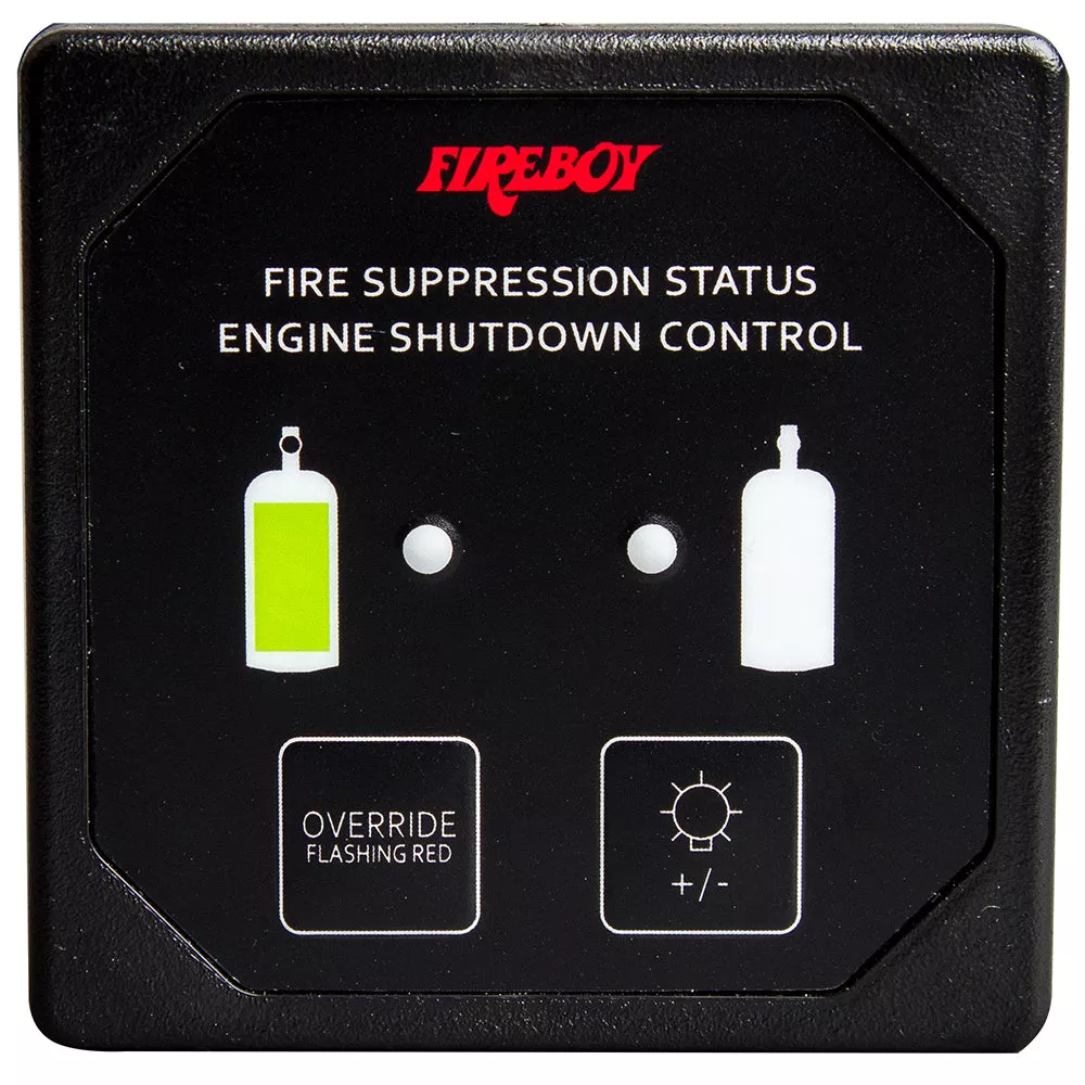 Fireboy-Xintex Deluxe Helm Display w/Membrane Switch, Remote HornLEDs f/Engine Shutdown System – Black Bezel Display [DU-SBH-20-R]