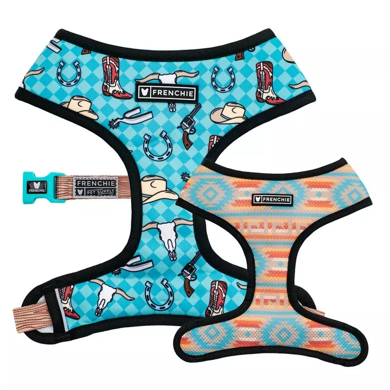 frenchie-duo-reversible-harness-wild-west Frenchie Duo Reversible Harness – Wild West