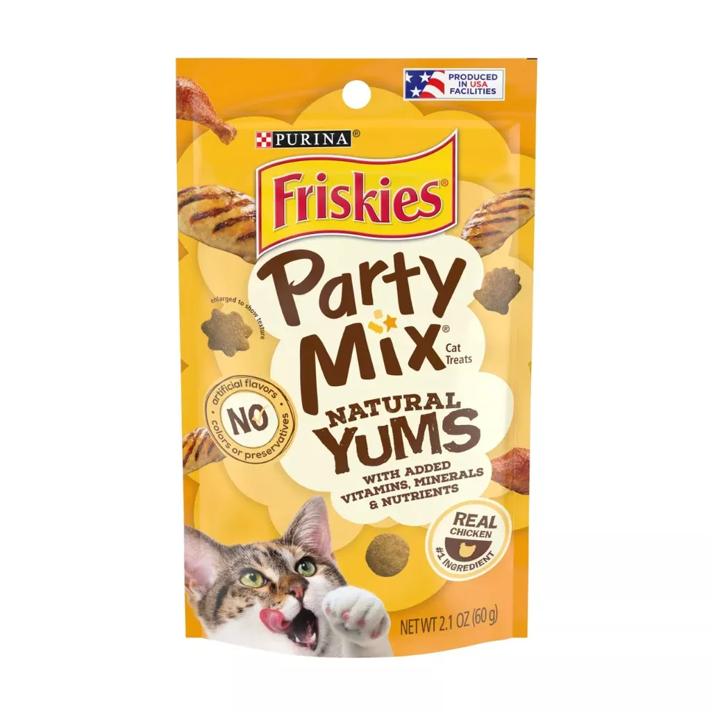 Friskies Party Mix Natural Yums Chicken Recipe Cat Treats