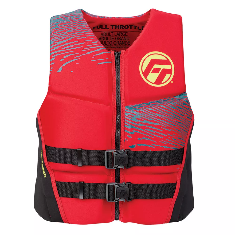 Full Throttle Men’s Rapid-Dry Flex-Back Life Jacket – M – Red/Black [142500-100-030-26]