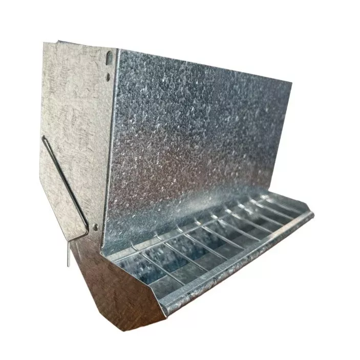 galvanized-poultry-quail-feeder-with-flip-top-lid-11-5 Galvanized Poultry & Quail Feeder with Flip Top Lid - 11.5"