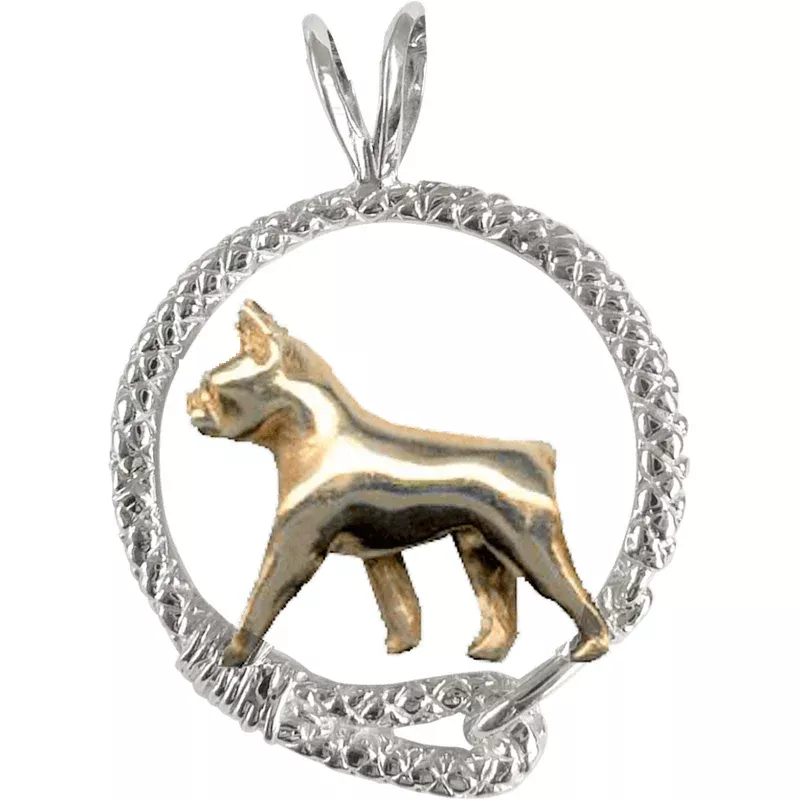 gold-boston-terrier-solid-14k-sterling-silver-leash-pendant Gold Boston Terrier- Solid 14K and Sterling Silver Leash Pendant