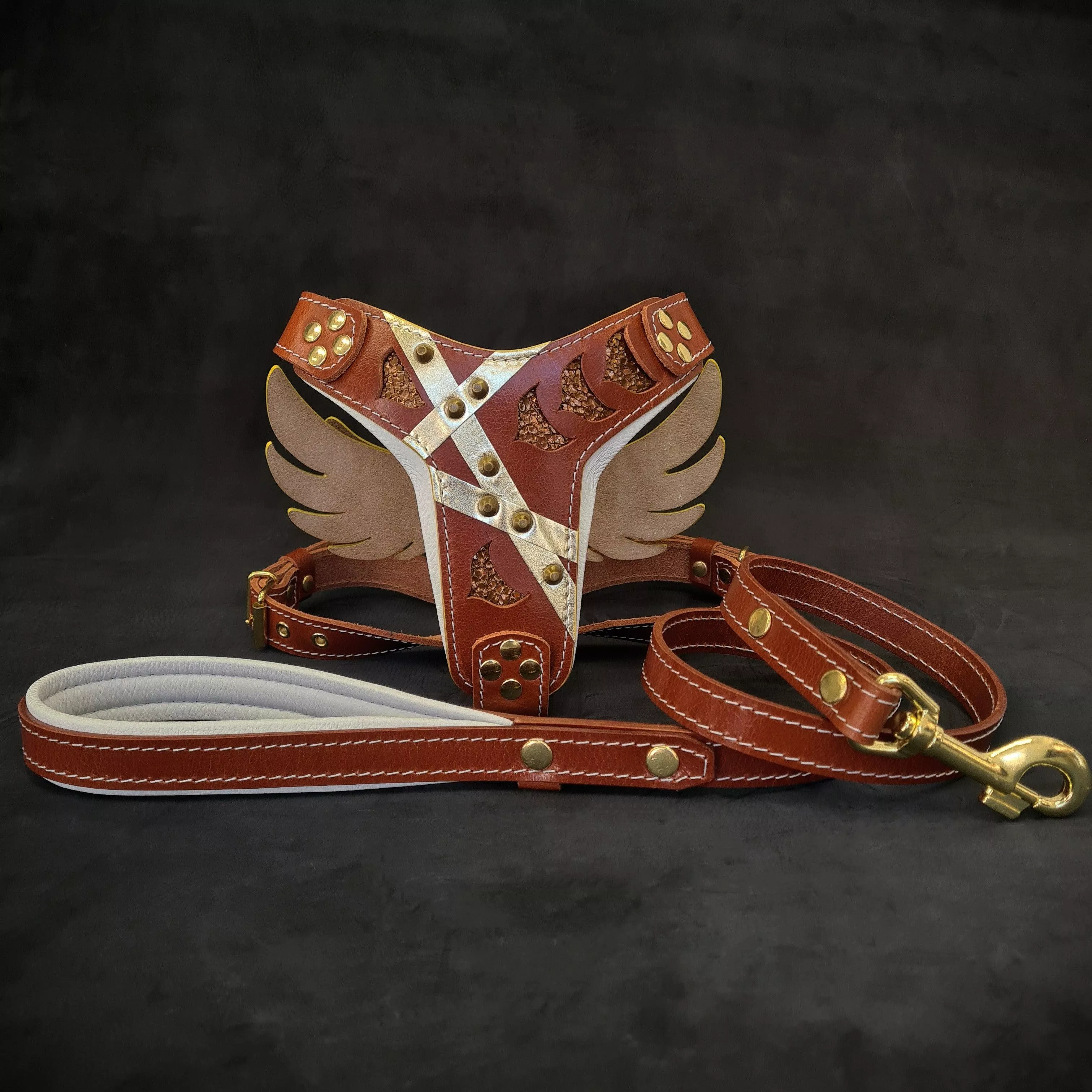 hermes-set-harness-leash "Hermes" Set- harness & leash