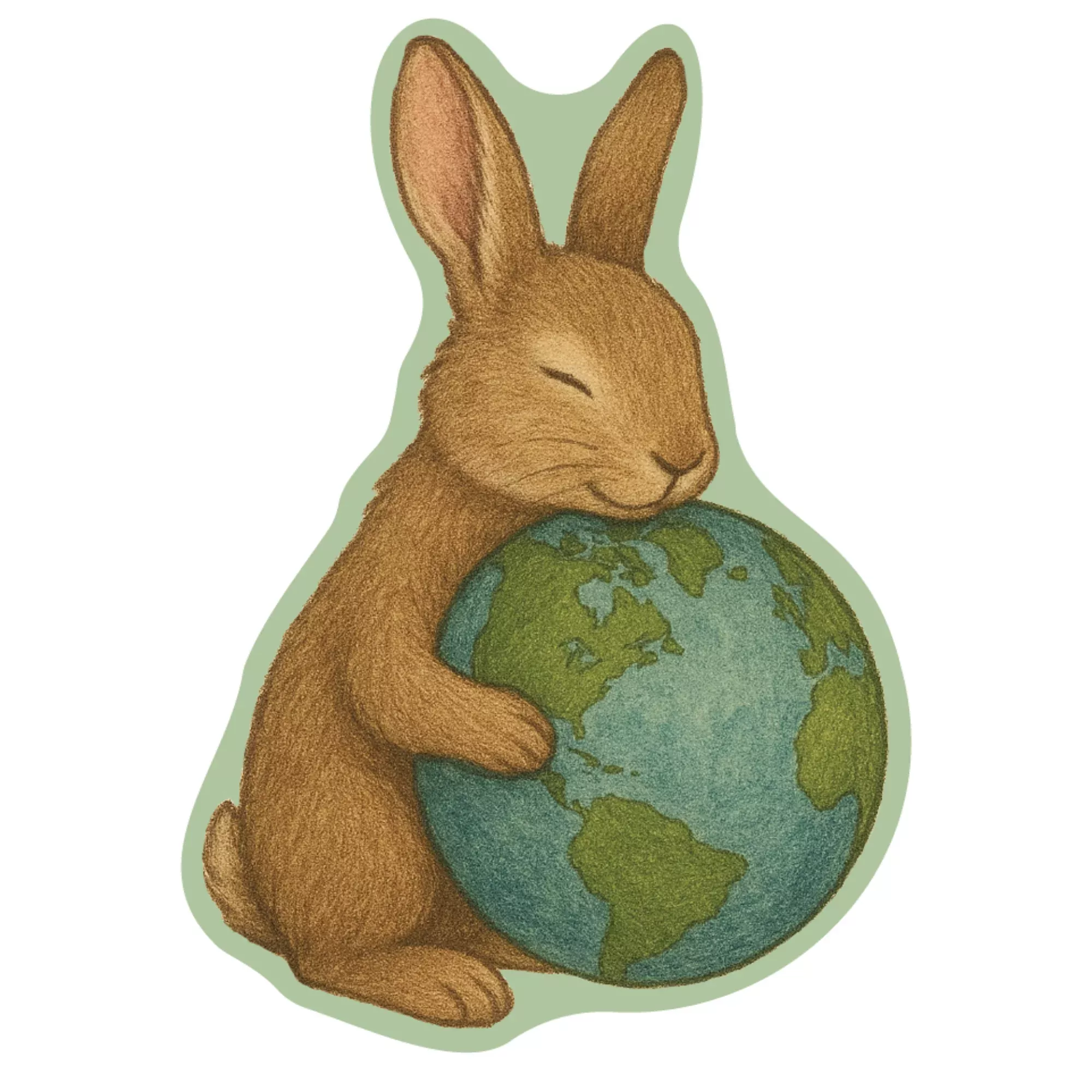hold-world-gently-earth-day-bunny-sticker Hold the World Gently – Earth Day Bunny Sticker