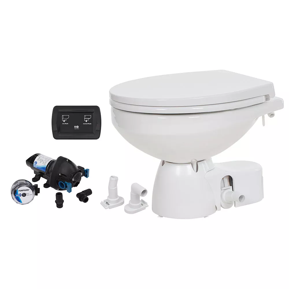 Jabsco Quiet Flush E2 Raw Water Toilet Regular Bowl – 12VSoft Close Lid [38245-4192RSP]