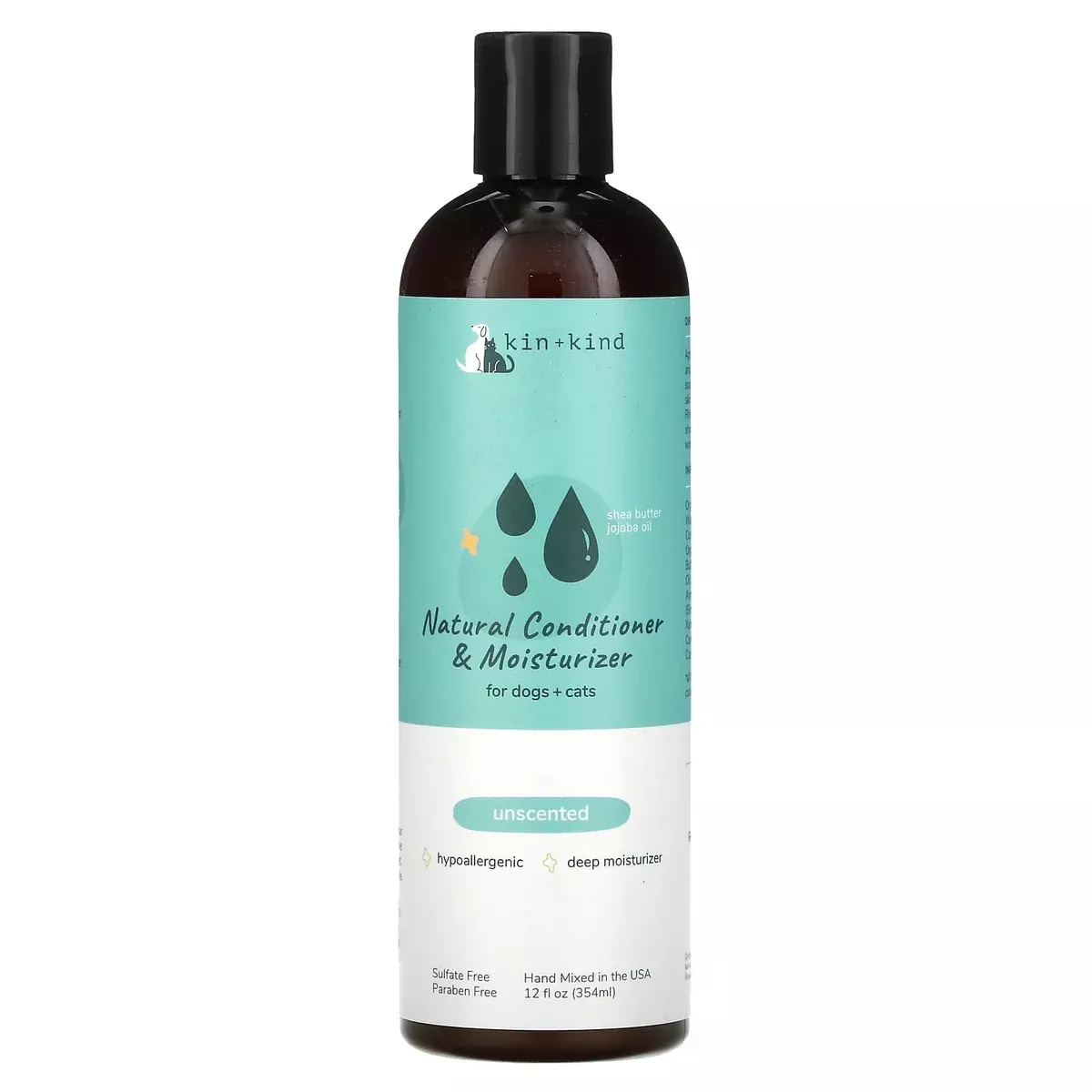 kin-kind-natural-moisturizing-conditioner-dogs-cats-unscented-12-oz Kin+Kind - Natural Moisturizing Conditioner for Dogs & Cats Unscented 12 oz