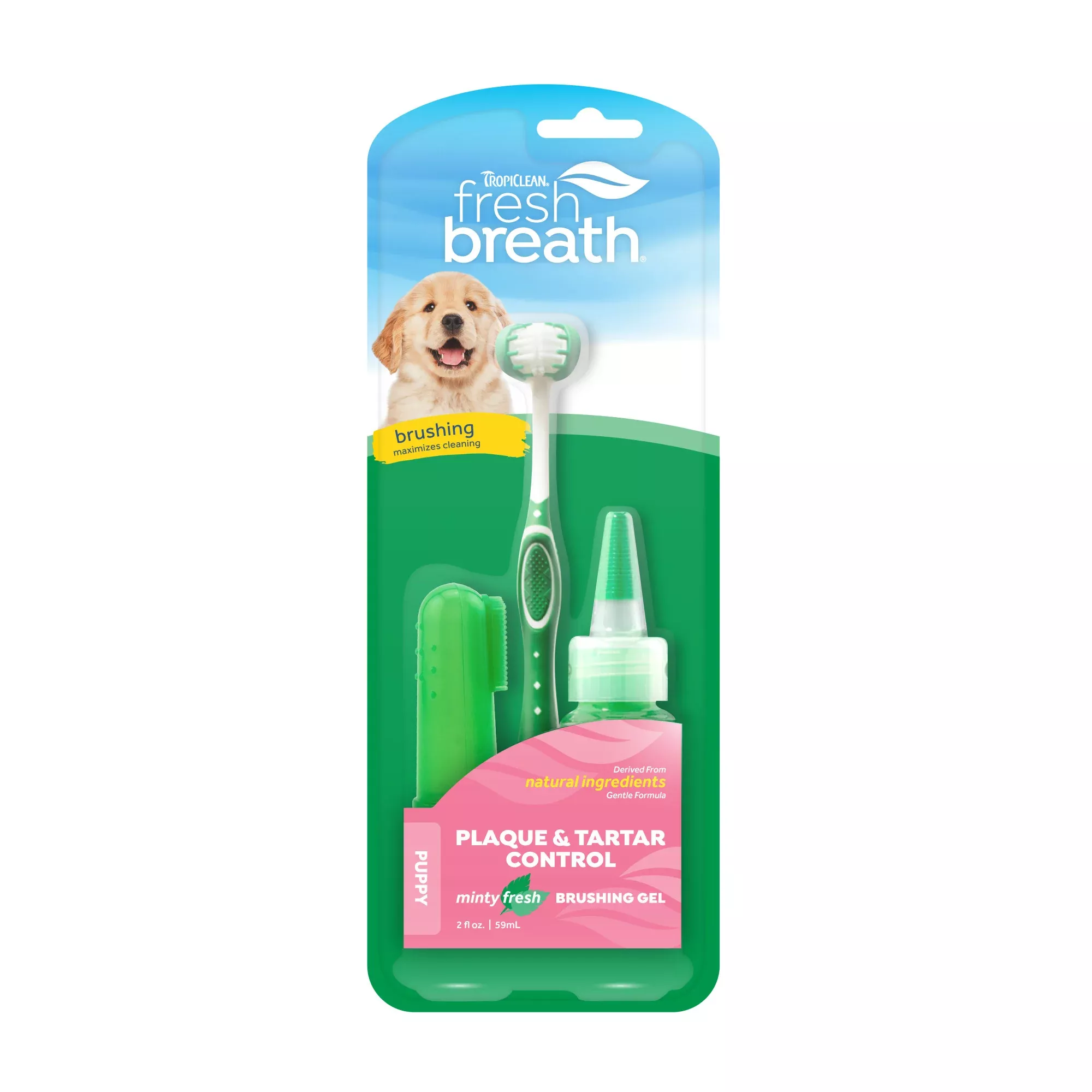 Kit de limpieza bucal Tropiclean para cachorros de 2 oz