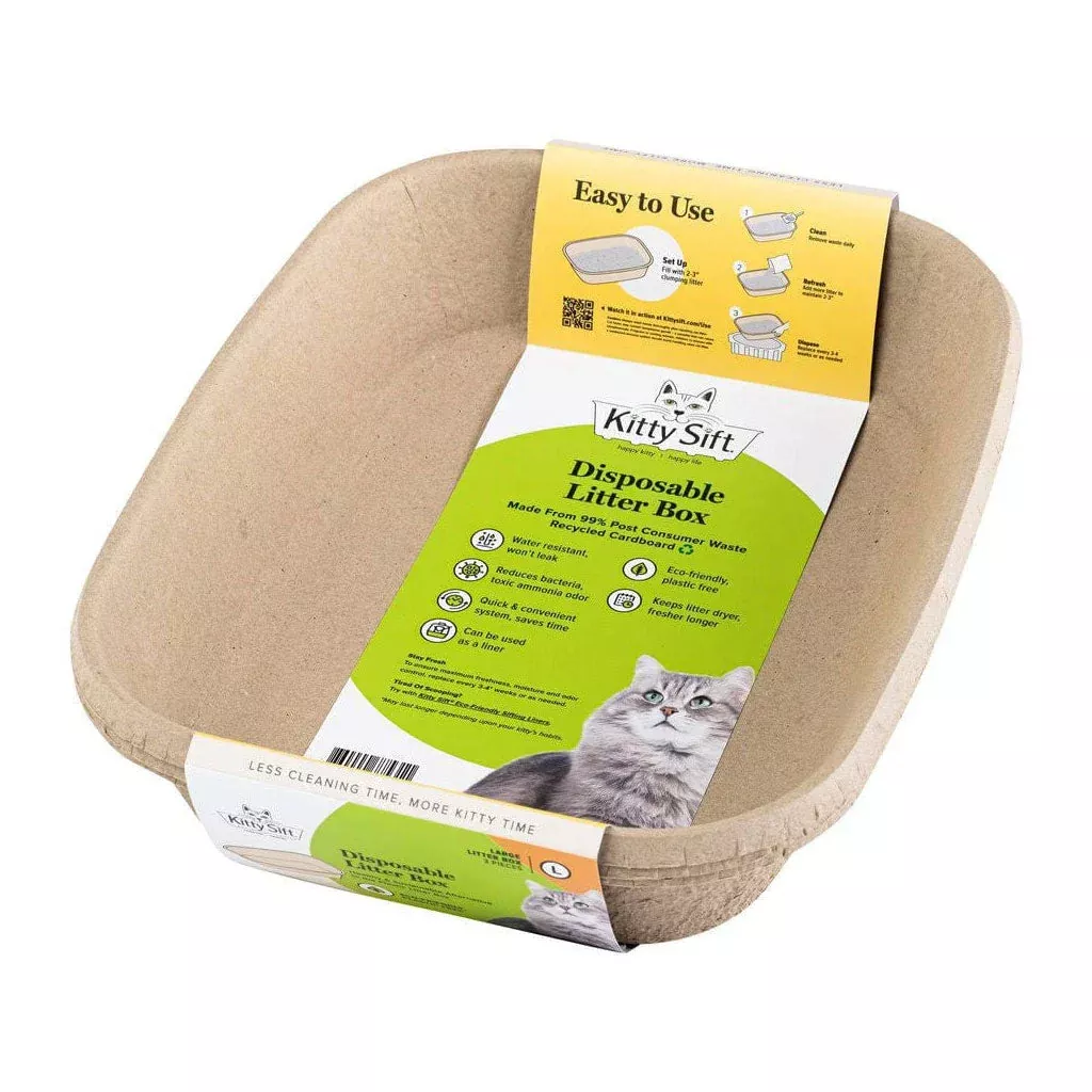 kitty-sift-disposable-litter-box-large Kitty Sift Disposable Litter Box, Large