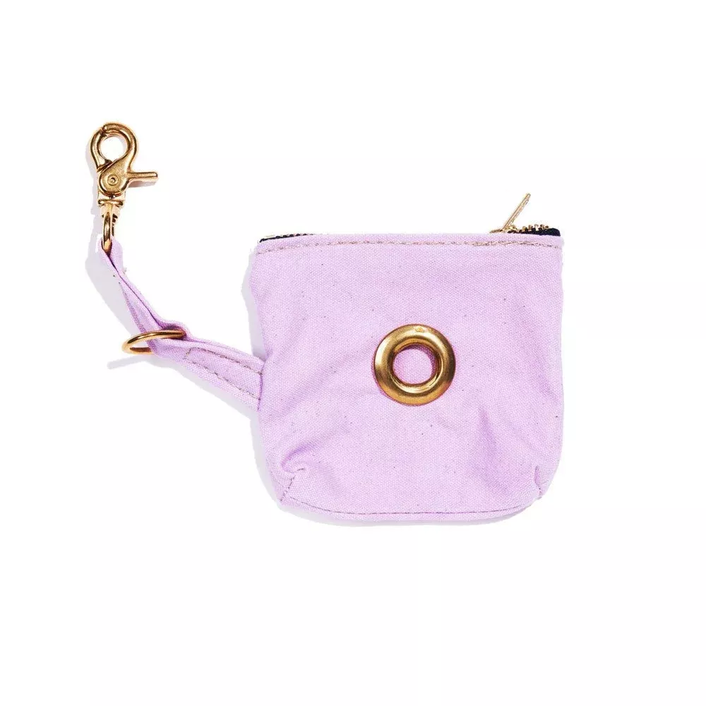 lilac-waxed-cotton-canvas-poop-bag-pouch Lilac Waxed Cotton Canvas Poop Bag Pouch