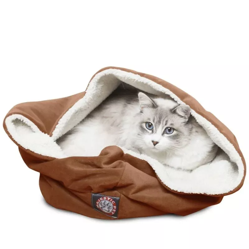 majestic-pet-17-inch-rust-suede-burrow-pet-bed Majestic Pet 17 inch Rust Suede Burrow Pet Bed