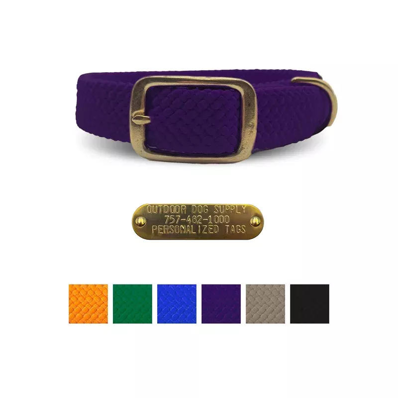 mendota-pet-double-braided-name-tag-collar-with-brass-hardware-no-tag -Mendota Pet Double Braided Name Tag Collar With Brass Hardware- No Tag