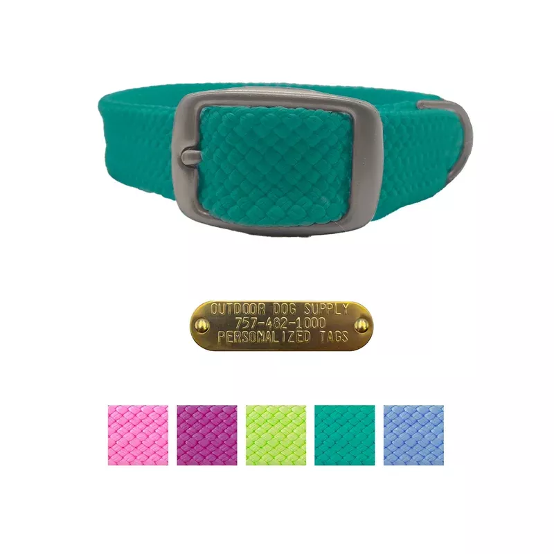 mendota-pet-double-braided-name-tag-collar-with-satin-hardware-no-tag -Mendota Pet Double Braided Name Tag Collar With Satin Hardware- No Tag
