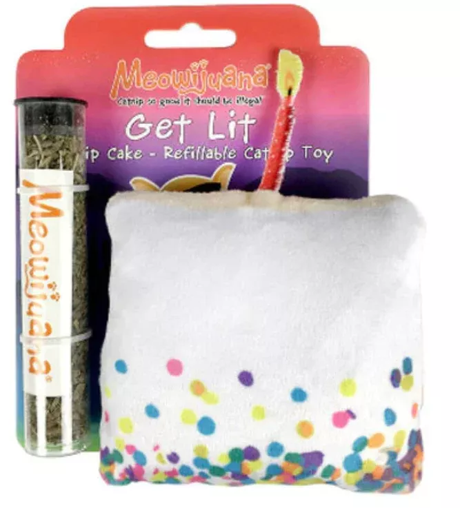 Meowijuana - Get Lit Birthday Cat Nip Cake Toy