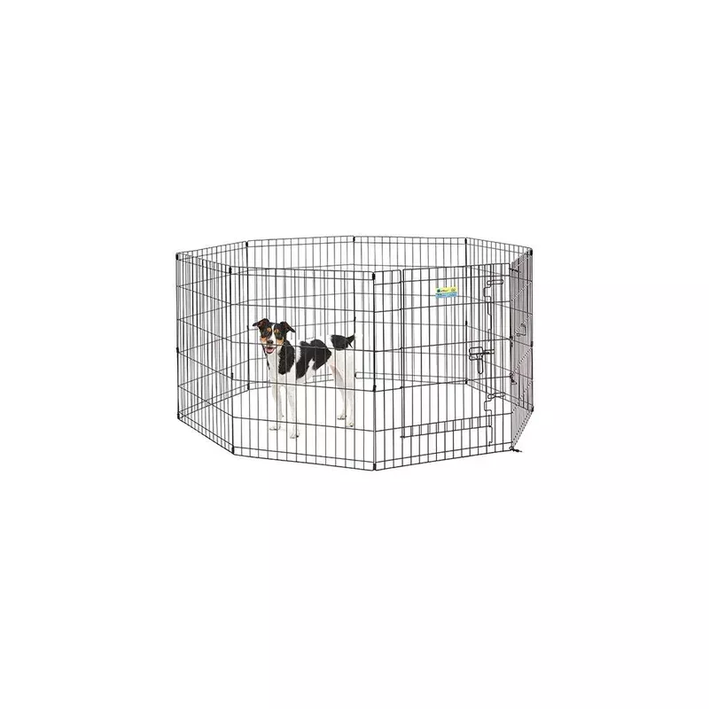 midwest-30-medium-wire-dog-exercise-pen-with-step-thru-door-black MidWest 30″ Medium Wire Dog Exercise Pen with Step-Thru Door – Black