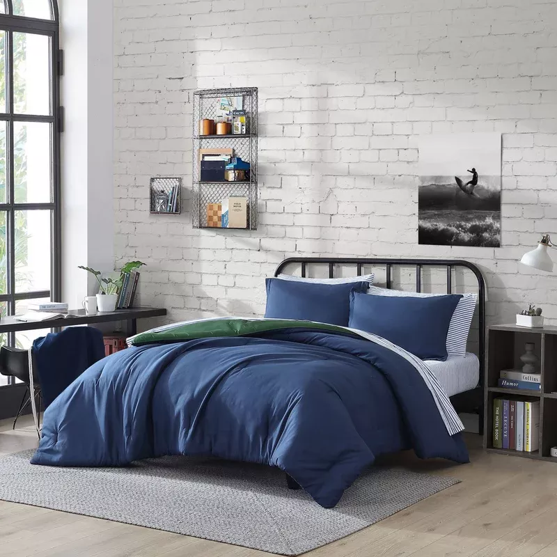 nautica-solid-navy-twin-twin-xl-reversible-comforter-sham-set Nautica Solid Navy Twin/Twin Xl Reversible Comforter & Sham Set