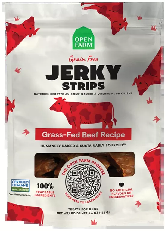 open-farm-grain-free-grass-fed-beef-jerky-strips Open Farm Grain-Free Grass-Fed Beef Jerky Strips