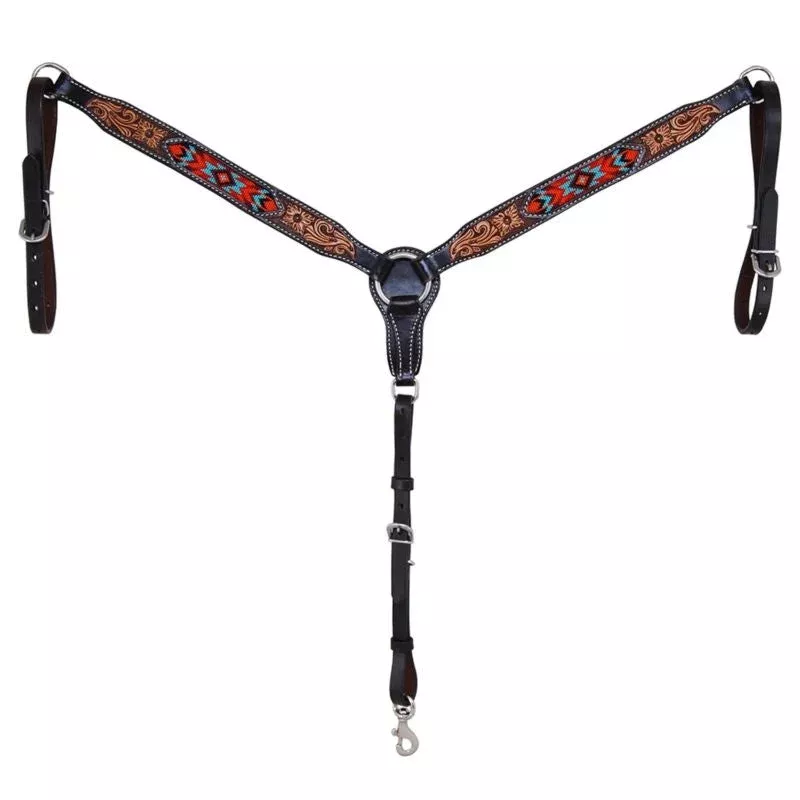 oxbow-santa-fe-beaded-tooled-breast-collar Oxbow Santa Fe Beaded Tooled Breast Collar