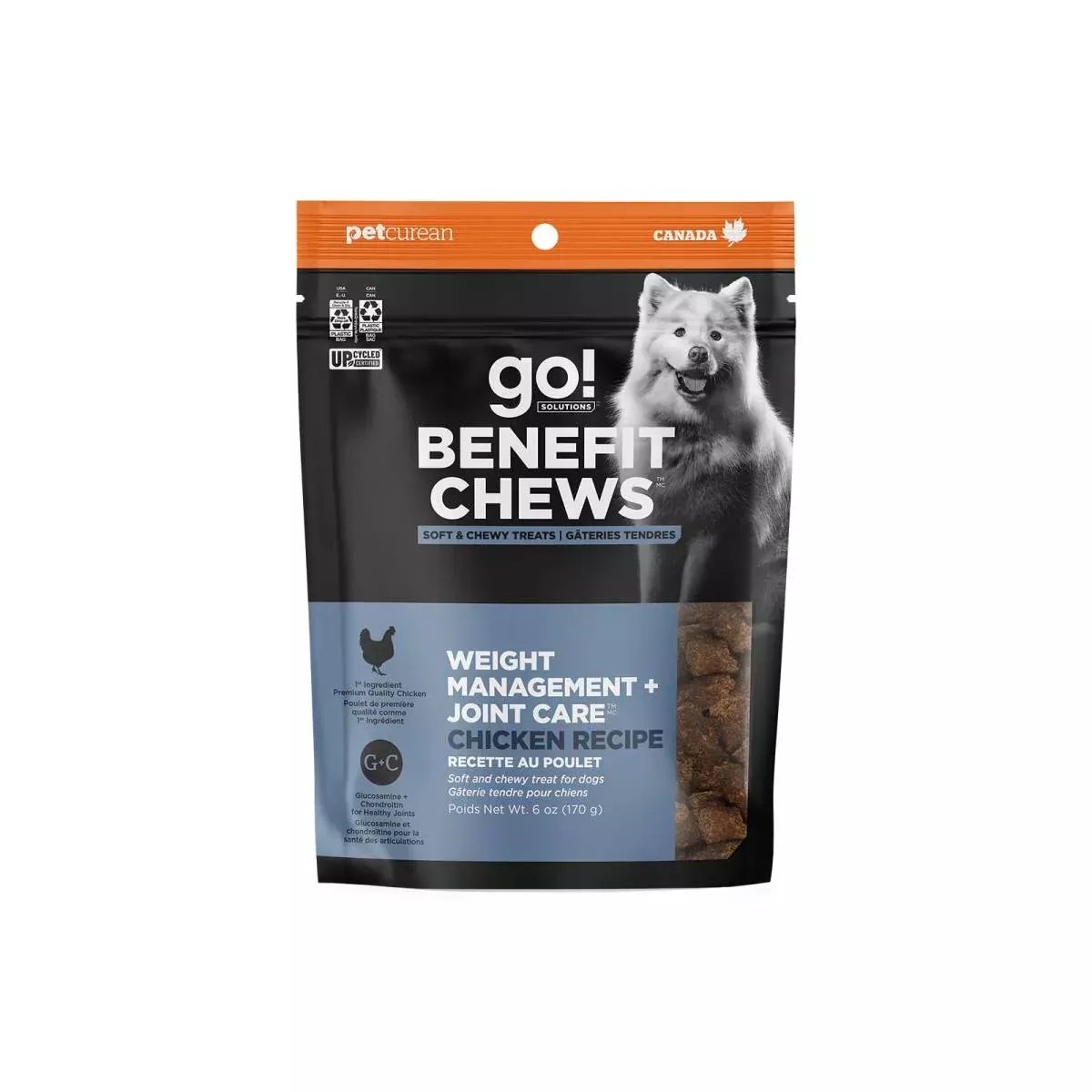 Petcurean Go! Solutions Benefit Chews Weight Management + Joint Care Chicken Dog Treats