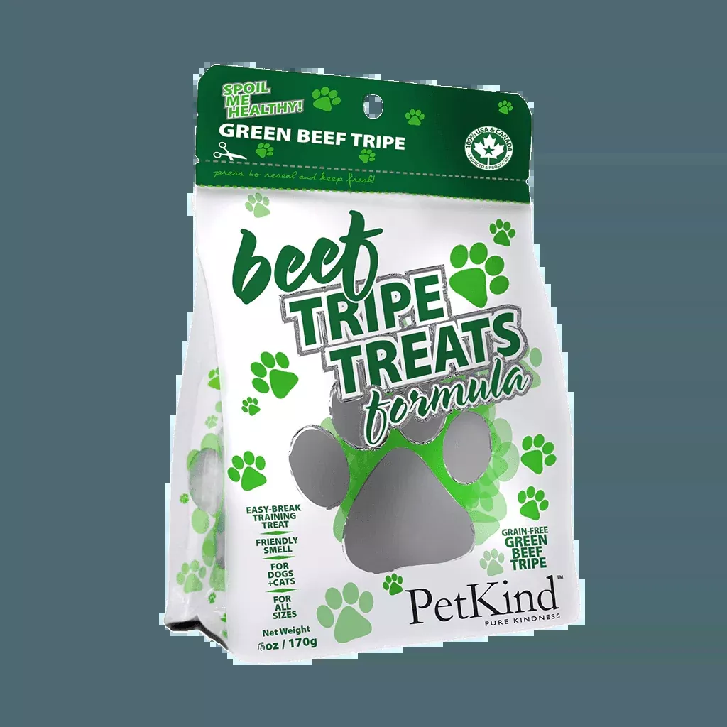 PetKind Green Beef Tripe Treats for Dog & Cats